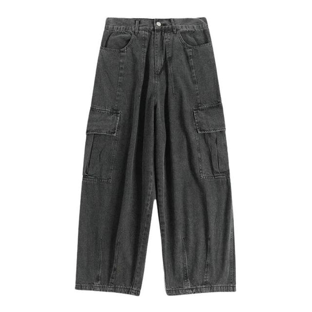 Vintage Men's Flare Embroidered Jeans - Black - L on Productcaster.