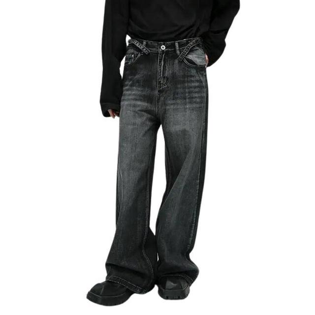 Vintage Men's Straight leg Distressed Jeans - Black - XL on Productcaster.