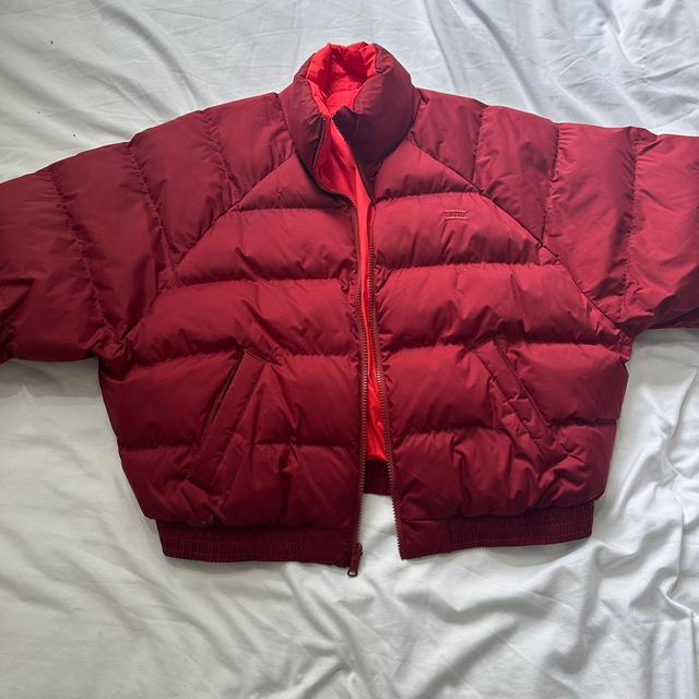 Levi's Women's Puffer Jacket - Red/Burgundy - UK 12 on Productcaster.