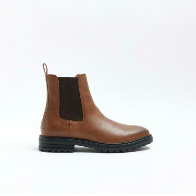 River Island Men's Chelsea Boots - Black/Brown - UK 12 on Productcaster.