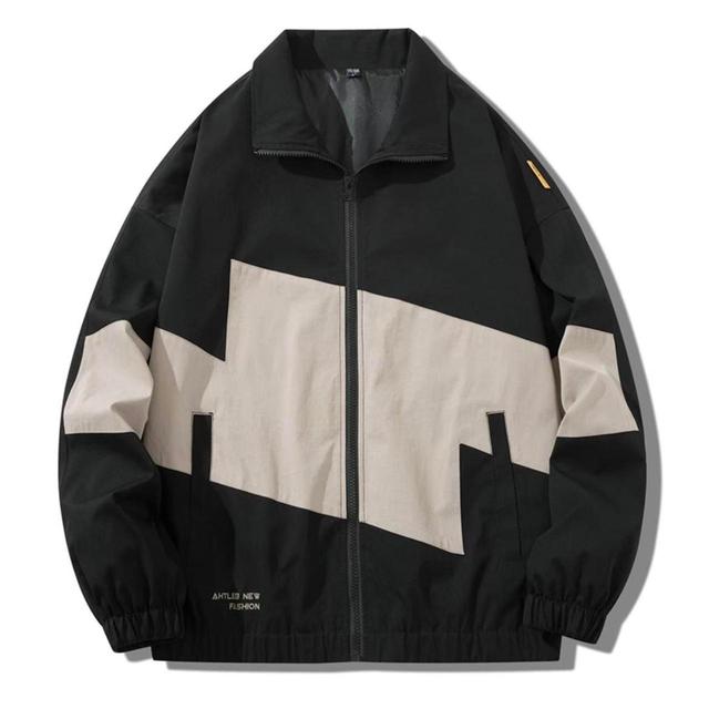 Men's Lightweight Jacket - Black/White - L on Productcaster.