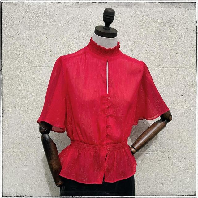 Vintage Women's Blouse - Red - 10 on Productcaster.