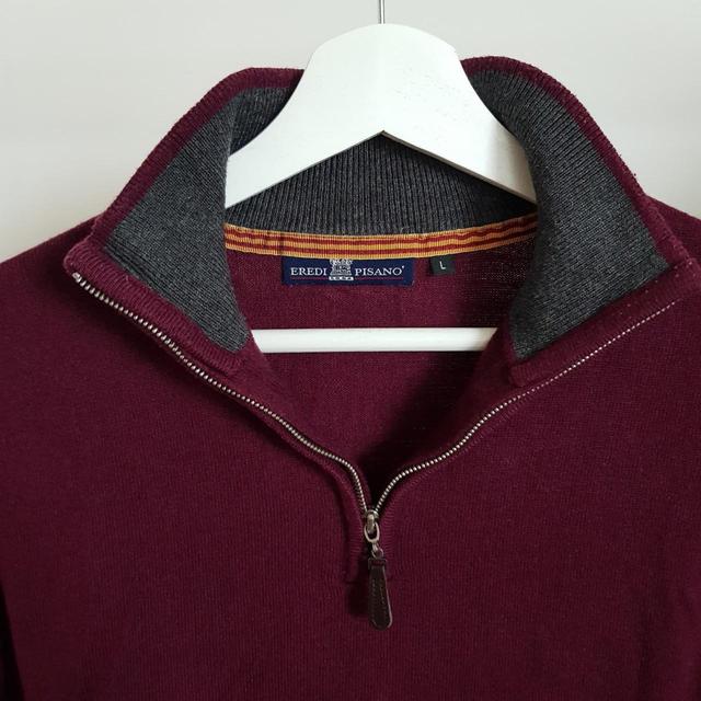 Men's Jumper - Burgundy - L on Productcaster.