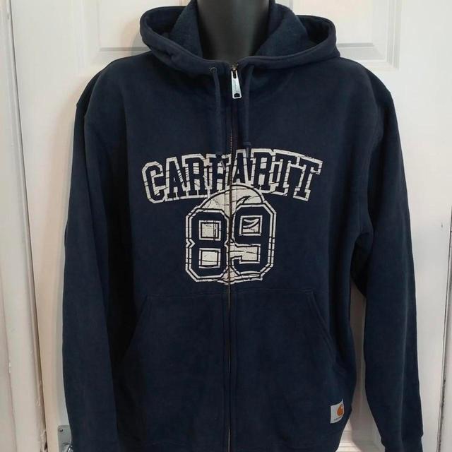 Carhartt Men's Hoodie - Blue/Navy - M on Productcaster.