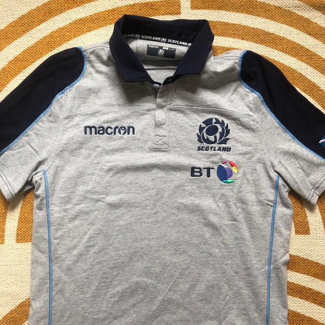 Macron Men's Polo shirt - Grey/Blue - XL on Productcaster.