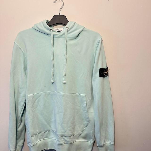 Stone Island Men's Hoodie - Blue/Green - L on Productcaster.