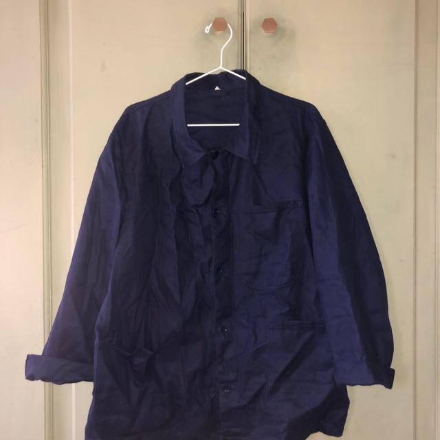 Vintage Men's Shacket Jacket - Blue/Navy - L on Productcaster.