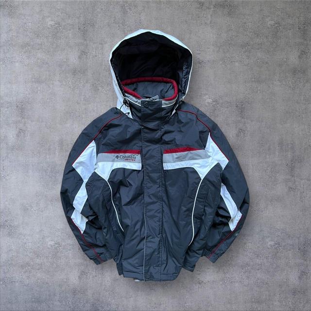 Columbia Sportswear Men's Windbreaker Jacket - Grey/Burgundy - M on Productcaster.