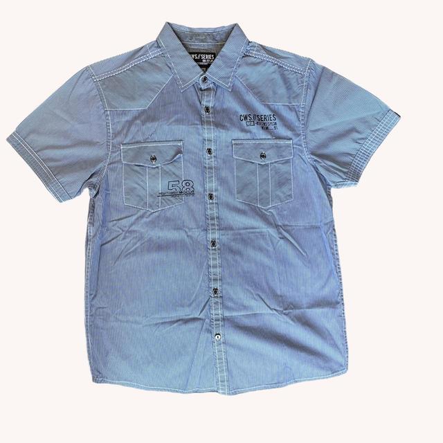 Deadstock Men's Polo shirt - Blue/Grey - M on Productcaster.