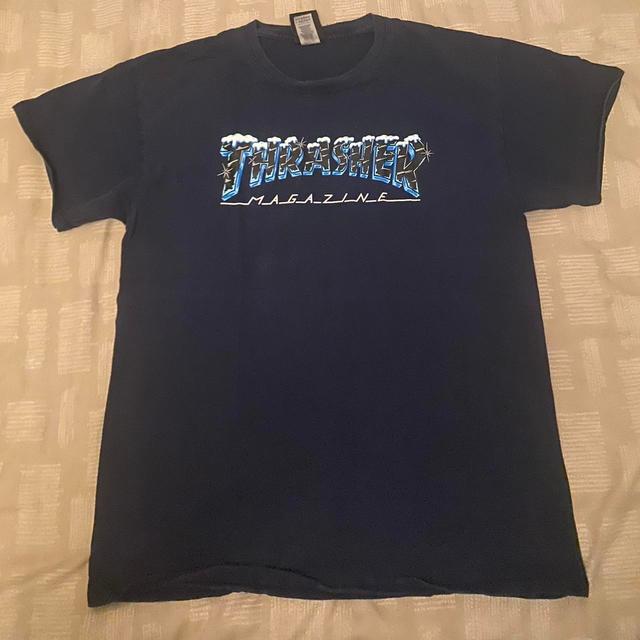 Thrasher Men's T-shirt - Navy/Blue - S on Productcaster.