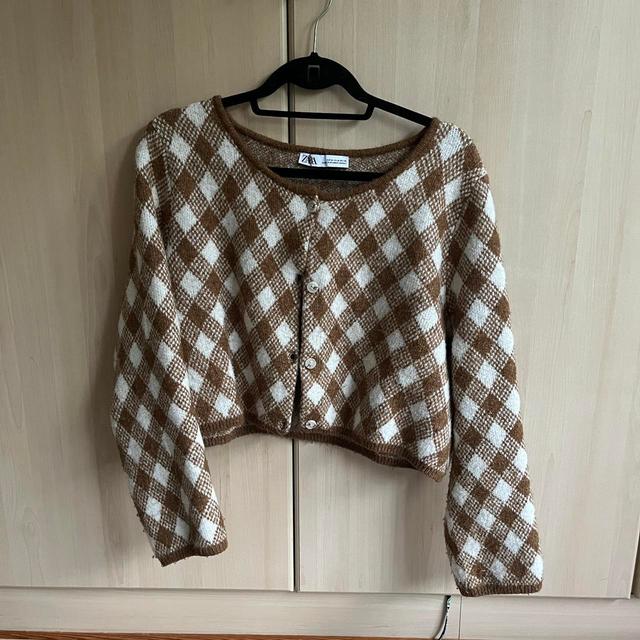 Zara Women's Cardigan - Brown/Cream - M on Productcaster.