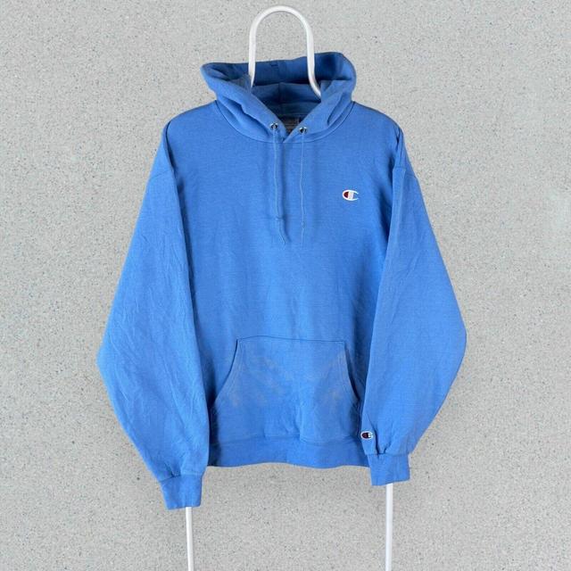 Vintage Men's Hoodie - Blue - L on Productcaster.