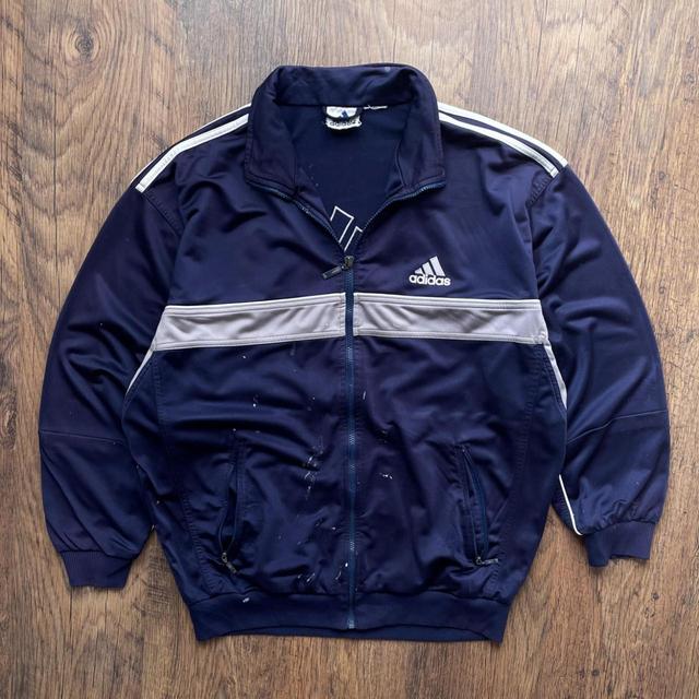 Adidas Men's Casual Jacket - Navy/White - XL on Productcaster.