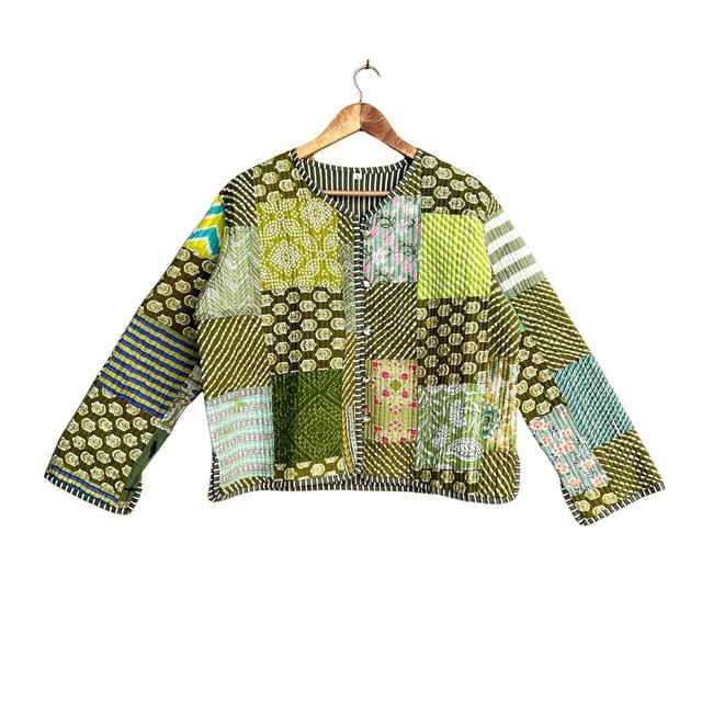 Vintage Women's Cotton Jacket - Multi/Green - S on Productcaster.