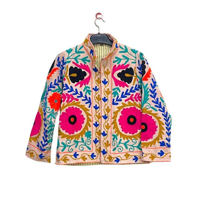 Vintage Women's Cotton Jacket - Multi/Pink - S on Productcaster.