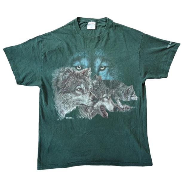 Hanes Men's T-shirt - Green/Multi - L on Productcaster.