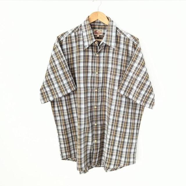 Vintage Men's Shirt - Cream/Blue - L on Productcaster.