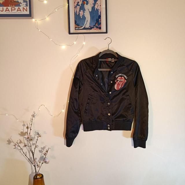 Vintage Women's Bomber Jacket - Black - UK 10 on Productcaster.