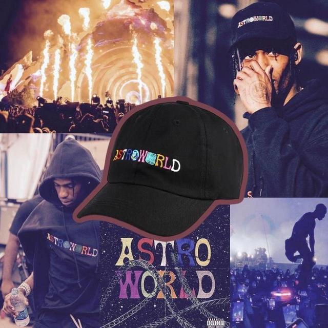 Travis Scott Men's Caps - Black/Multi on Productcaster.