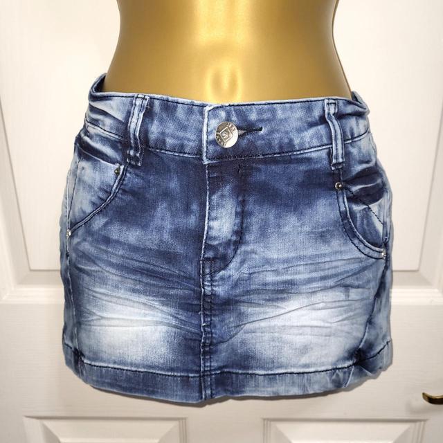 Deadstock Women's Mini Skirt - Blue - UK 8 on Productcaster.