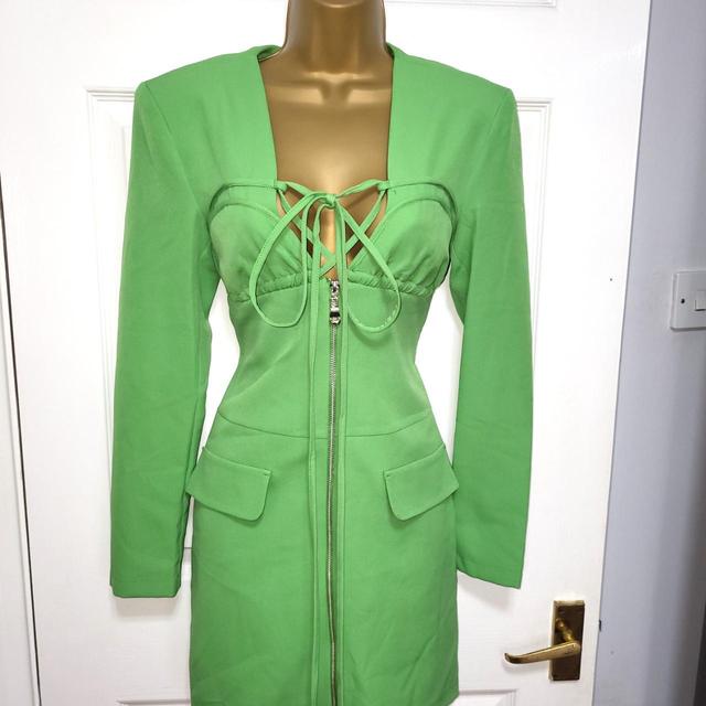 Deadstock Women's Blazer Dress - Green - 10 on Productcaster.