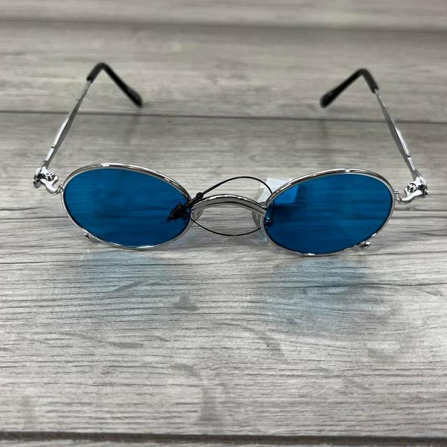 Designer Men's Festival Sunglasses - Blue/Silver on Productcaster.