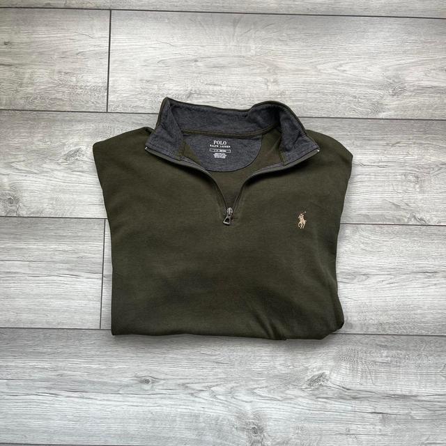 Ralph Lauren Men's Sweatshirt - Green/Khaki - L on Productcaster.