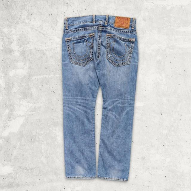 True Religion Men's Straight leg Distressed Jeans - Blue - 34" on Productcaster.