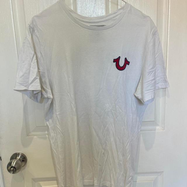 True Religion Men's T-shirt - White/Red - XS on Productcaster.