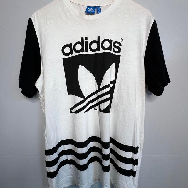 Adidas Men's T-shirt - Black/White - L on Productcaster.