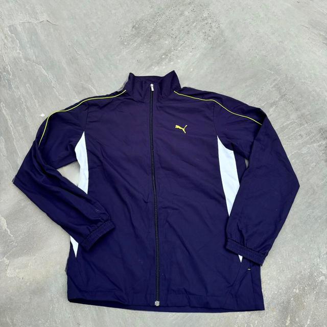 Puma Men's Lightweight Jacket - Navy/Green - L on Productcaster.