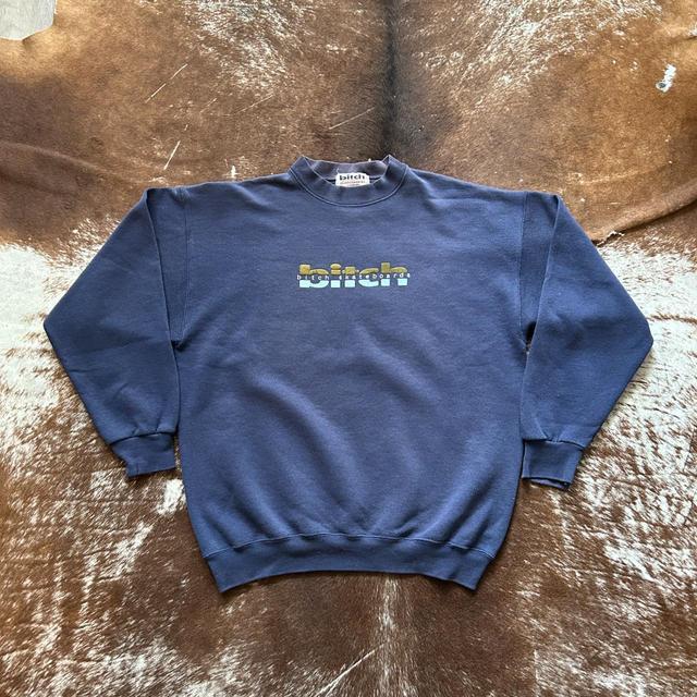 Vintage Men's Sweatshirt - Navy - L on Productcaster.