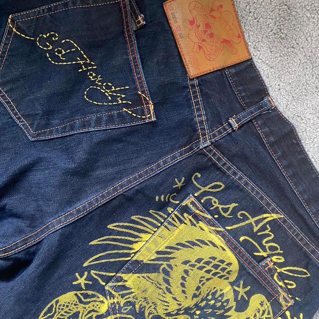 Ed Hardy Men's Embroidered Jeans - Navy/Multi - 34" on Productcaster.