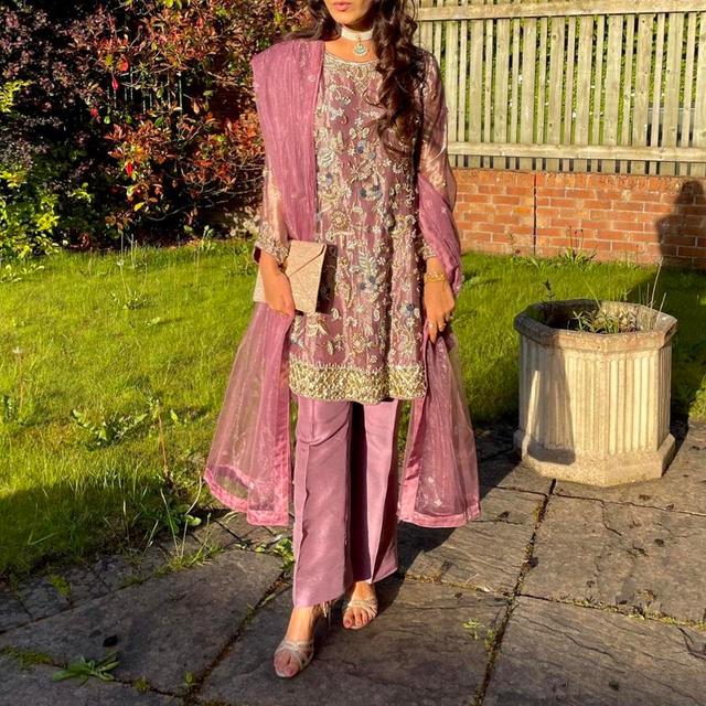 Faiza Saqlain Women's Fancy dress - Purple/Silver on Productcaster.