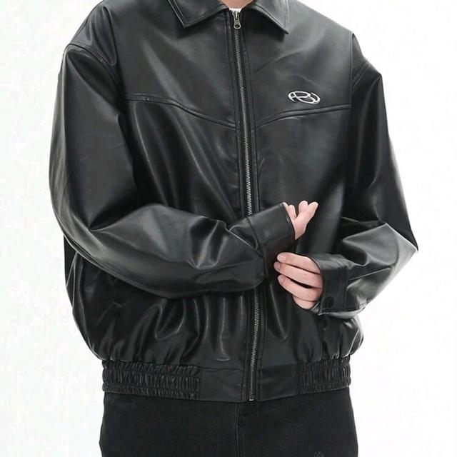 Custom Men's Faux leather Jacket - Black - XXL on Productcaster.