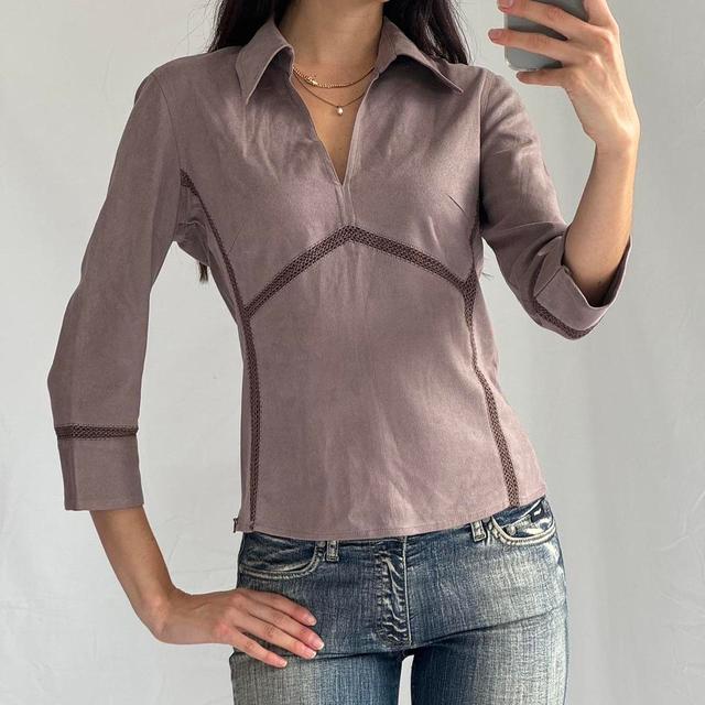 Women's Shirt - Brown/Grey - 10 on Productcaster.