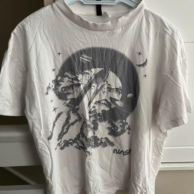 H&M Women's T-shirt - White/Grey - S on Productcaster.