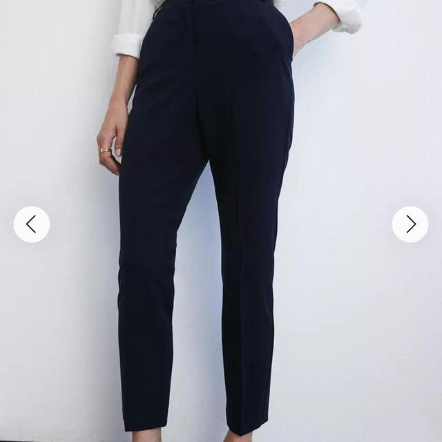 Warehouse Women's Slim Trousers - Navy/Blue - UK 12 on Productcaster.