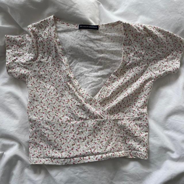 Brandy Melville Women's Crop top - Multi/White - One size on Productcaster.