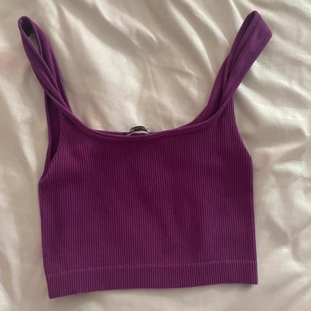 Zara Women's Crop top - Purple/Khaki - 6 on Productcaster.