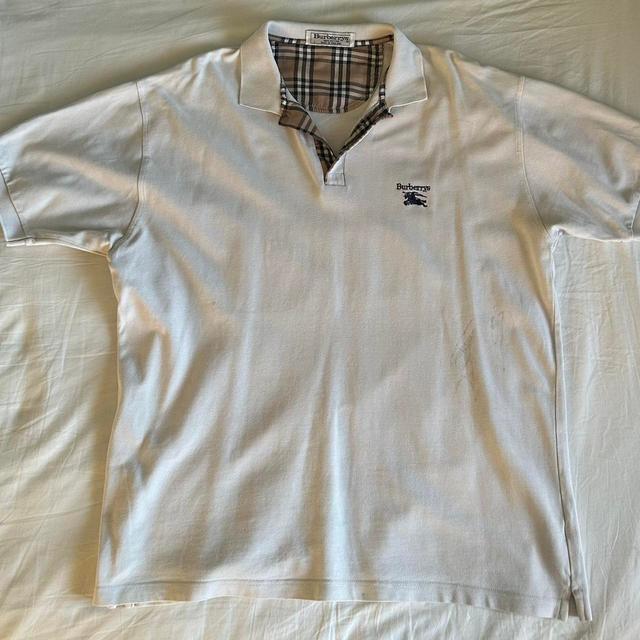 Burberry Men's Polo shirt - White - L on Productcaster.