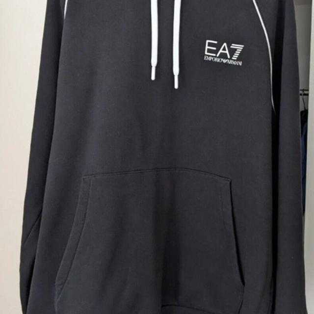 EA7 Men's Hoodie - Black/White - XXL on Productcaster.