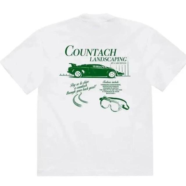 Vintage Men's T-shirt - White/Green - S on Productcaster.