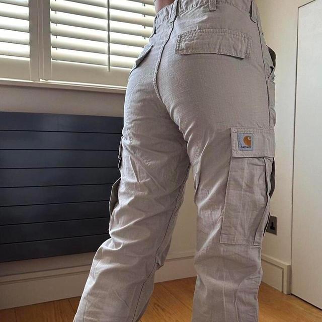 Carhartt Women's Cargo Trousers - Cream/Grey - 26" on Productcaster.