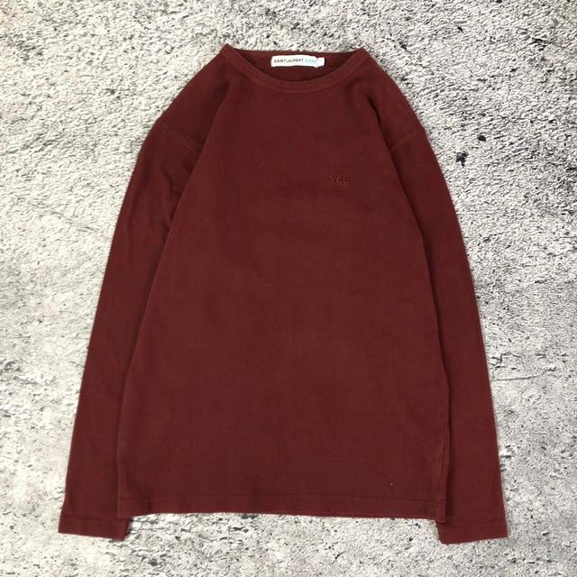 Yves Saint Laurent Men's Sweatshirt - Burgundy - M on Productcaster.