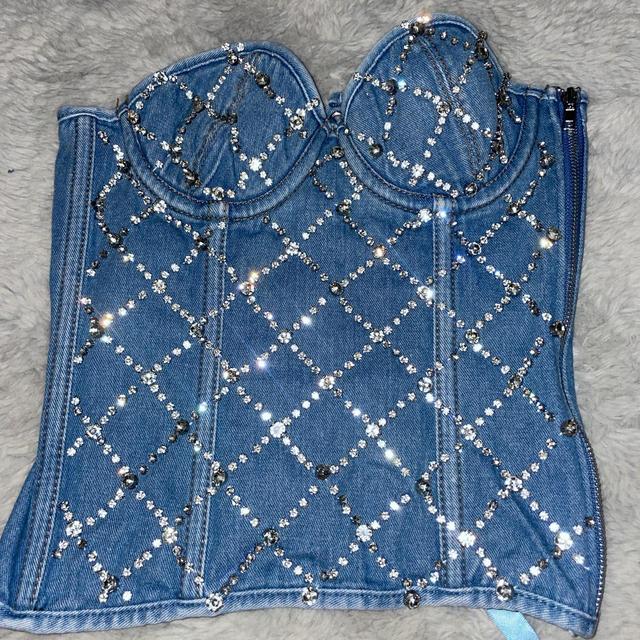 Women's Corset - Blue/Silver - S on Productcaster.