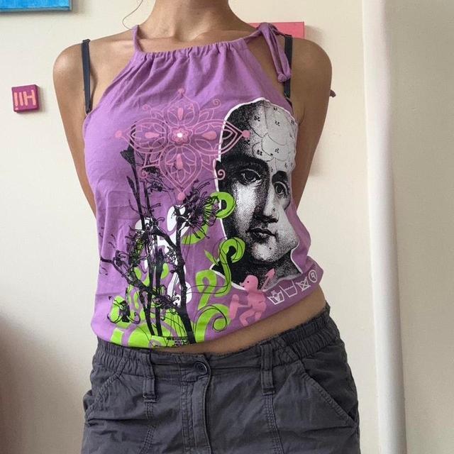 Vintage Women's Crop top - Purple/Multi - 8 on Productcaster.