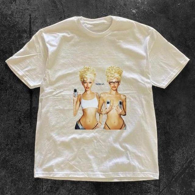 Vintage Women's T-shirt - Cream/White - XXL on Productcaster.