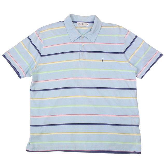 Yves Saint Laurent Men's Polo shirt - Blue - L on Productcaster.