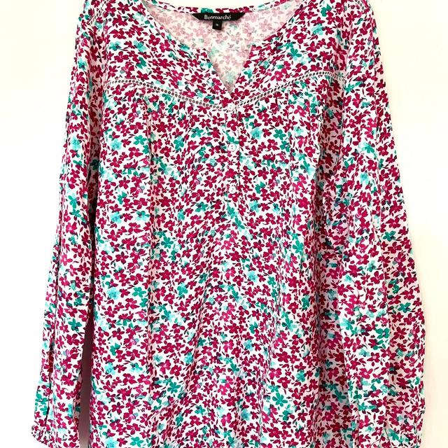 Bonmarché Women's Blouse - Pink/Multi - 16 on Productcaster.